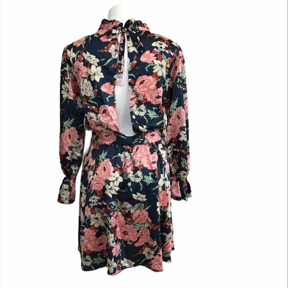 Missguided Tall Tie Waist Floral Smock Dress Size 12 - Picture 5 of 14